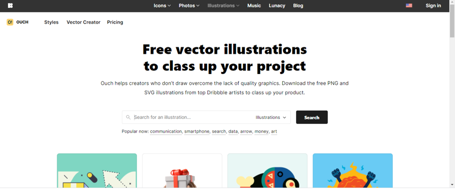 List of websites for free illustrations